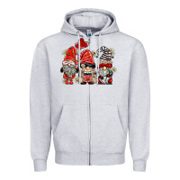 Heather Grey ladybug  gnomies Zipper Hoodie - BarkalooDesign