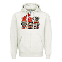 Oatmeal Heather ladybug  gnomies Zipper Hoodie - BarkalooDesign
