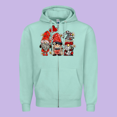 Ladybug  Gnomies Zipper Hoodie Designed By Barkaloodesign