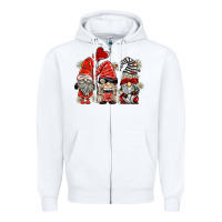 White ladybug  gnomies Zipper Hoodie - BarkalooDesign