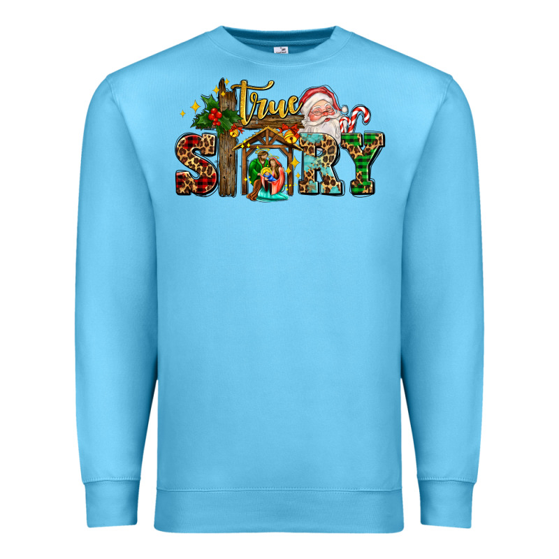 True Story Jesus And Mary Wıth Santa Premium Sweatshirt by AdoDesignShop | Teevron