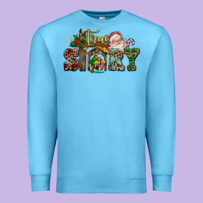 True Story Jesus And Mary Wıth Santa Premium Sweatshirt Designed By Adodesignshop