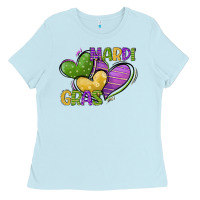 Baby Blue mardi gras heart Ladies Tee - CowGirlArtShop