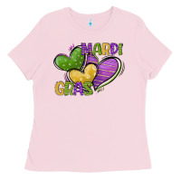 Bubblegum Pink mardi gras heart Ladies Tee - CowGirlArtShop