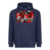 Navy western red cowhide winter background Heavyweight Hoodie - AdoDesignShop
