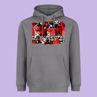 Western Red Cowhide Winter Background Heavyweight Hoodie Designed By Adodesignshop
