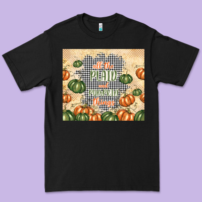 All The Plaid And Pumpkin Things Premium Tee Designed By Tumblerdesignbyshophia