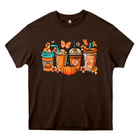 Chocolate Brown Kidney Cancer coffee cups orange ribbon Heavy Core Tee - NancyCooperArtShop