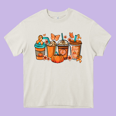 Kidney Cancer Coffee Cups Orange Ribbon Heavy Core Tee Designed By Nancycooperartshop