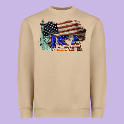 Usa  Statue Of Liberty Heavyweight Sweatshirt Designed By Barkaloodesign