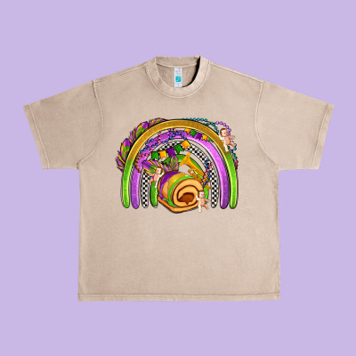 Mardi Gras Rainbow Urban Heavy Tee Designed By Oliviacreatesart