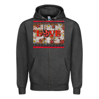 Charcoal Heather love ladybug Zipper Hoodie - BarkalooDesign