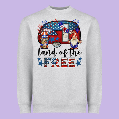 Land Of The Free Caravan Gnomies Heavyweight Sweatshirt Designed By Barkaloodesign