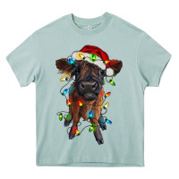 Arona highland cow calf with christmas lights Heavy Core Tee - RanaPortraitStore