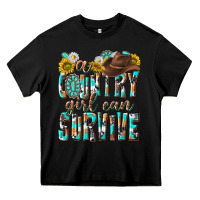 Black Western a Country Girl Can Survive Heavy Core Tee - texasbilliewilder