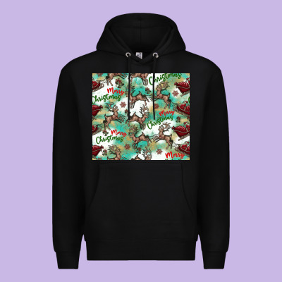 Christmas Magic Pattern Premium Hoodie Designed By Cowhidedigitalart