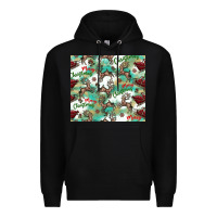 Black christmas magic pattern Premium Hoodie - CowhideDigitalArt
