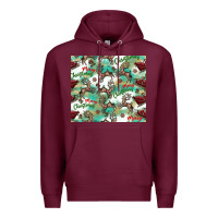 Burgundy christmas magic pattern Premium Hoodie - CowhideDigitalArt