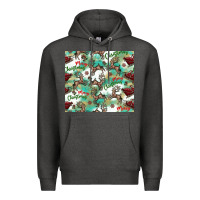 Charcoal Heather christmas magic pattern Premium Hoodie - CowhideDigitalArt