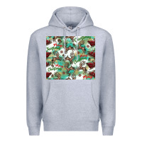 Heather Grey christmas magic pattern Premium Hoodie - CowhideDigitalArt