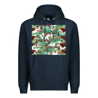 Navy christmas magic pattern Premium Hoodie - CowhideDigitalArt