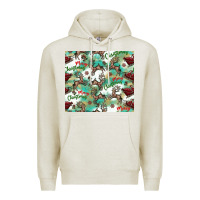 Oatmeal Heather christmas magic pattern Premium Hoodie - CowhideDigitalArt