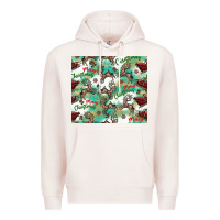 Pale Pink christmas magic pattern Premium Hoodie - CowhideDigitalArt