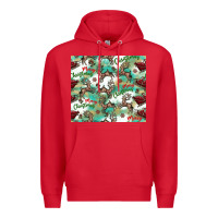 Red christmas magic pattern Premium Hoodie - CowhideDigitalArt