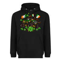 Black monster truck with shamrocks Heavyweight Hoodie - AdoDesignShop