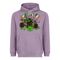 Lavender monster truck with shamrocks Heavyweight Hoodie - AdoDesignShop