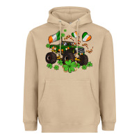 Mushroom monster truck with shamrocks Heavyweight Hoodie - AdoDesignShop