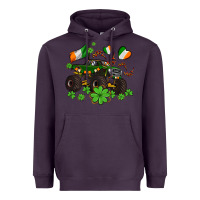 Plum monster truck with shamrocks Heavyweight Hoodie - AdoDesignShop