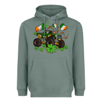 Sage monster truck with shamrocks Heavyweight Hoodie - AdoDesignShop