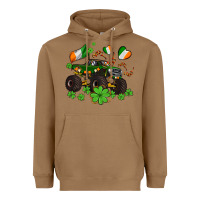 Toasted Coconut monster truck with shamrocks Heavyweight Hoodie - AdoDesignShop