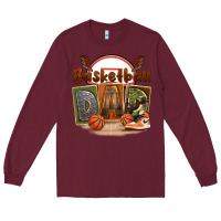 Burgundy basketball dad Long Sleeve Tee - FaDigitalArtStudio