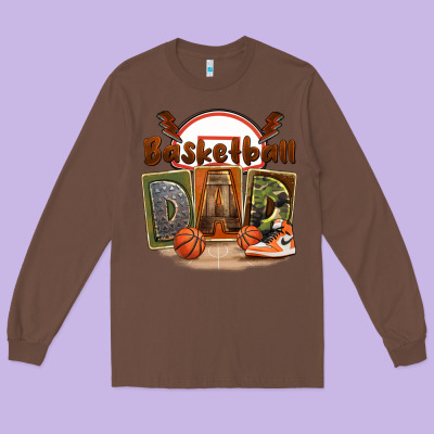 Basketball Dad Long Sleeve Tee Designed By Fadigitalartstudio