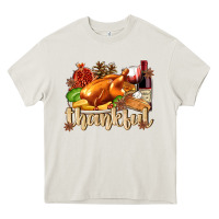 Cream Thankful with Turkey Heavy Core Tee - texasbilliewilder