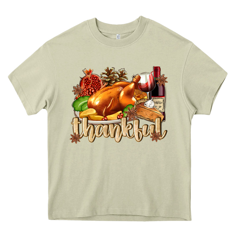Thankful With Turkey Heavy Core Tee by texasbilliewilder | Teevron