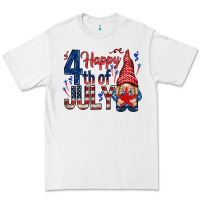 White Happy 4th Of July with gnome Premium Tee - HowdyJamesFarm