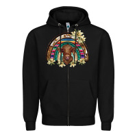 Black scottish calf rainbow Zipper Hoodie - BarkalooDesign