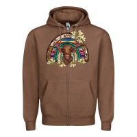 Chestnut scottish calf rainbow Zipper Hoodie - BarkalooDesign