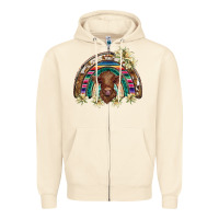 Sandshell scottish calf rainbow Zipper Hoodie - BarkalooDesign