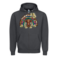 Smoke scottish calf rainbow Zipper Hoodie - BarkalooDesign