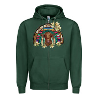 Sports Green scottish calf rainbow Zipper Hoodie - BarkalooDesign