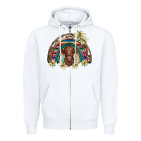 White scottish calf rainbow Zipper Hoodie - BarkalooDesign