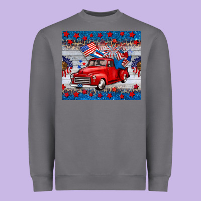 American Truck 4th Of July Tumbler Heavyweight Sweatshirt Designed By Barkaloodesign