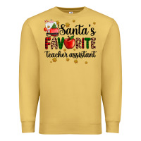 Antique Gold santa's favorite teacher assistant Premium Sweatshirt - AdoDesignShop