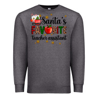 Charcoal Heather santa's favorite teacher assistant Premium Sweatshirt - AdoDesignShop