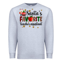 Heather Grey santa's favorite teacher assistant Premium Sweatshirt - AdoDesignShop
