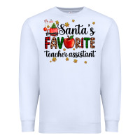 White santa's favorite teacher assistant Premium Sweatshirt - AdoDesignShop